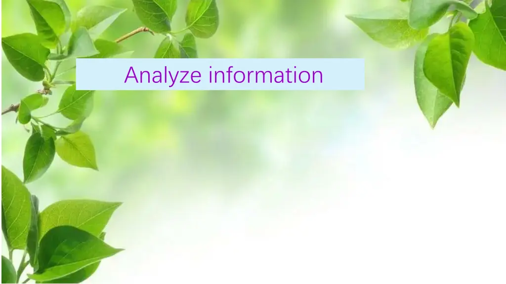 analyze information