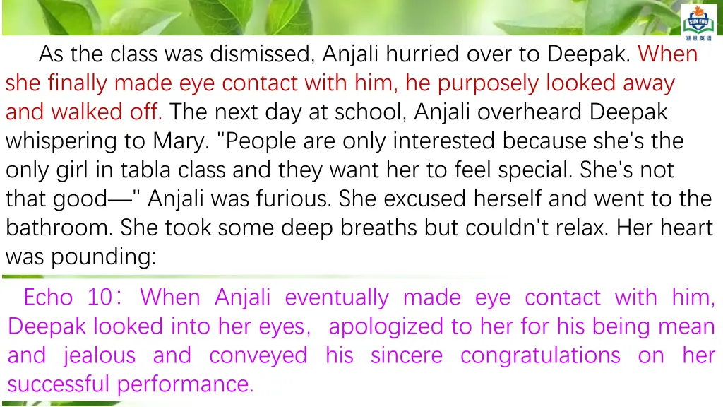 as the class was dismissed anjali hurried over