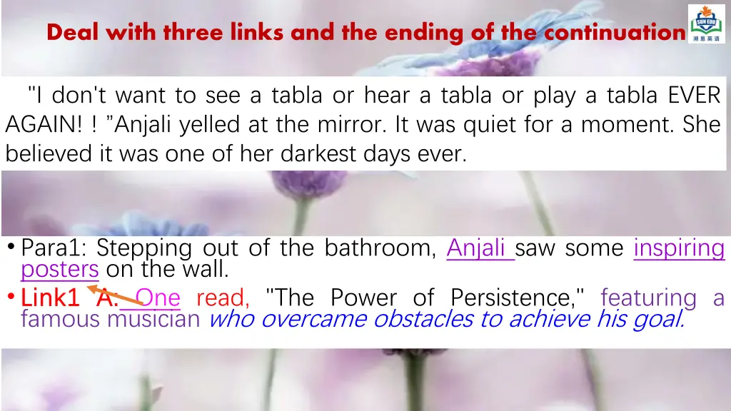 deal with three links and the ending