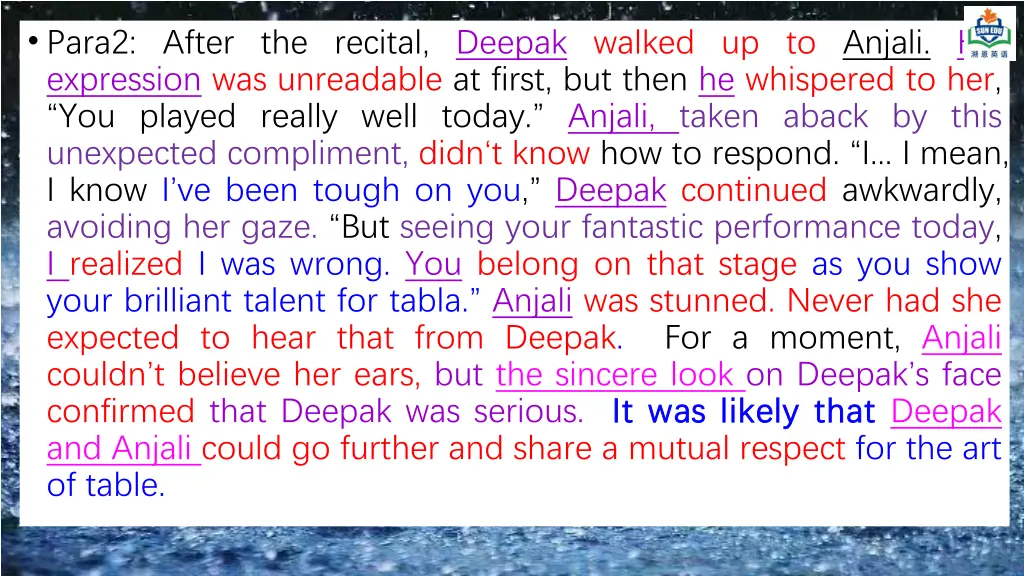 para2 after the recital deepak walked 2
