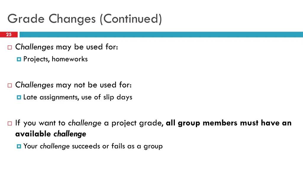 grade changes continued