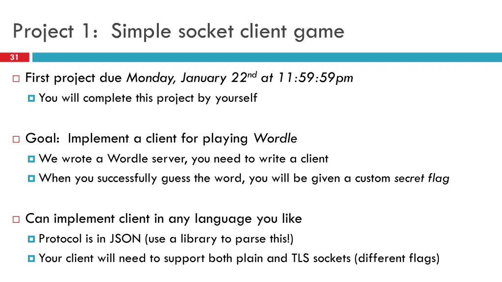 project 1 simple socket client game 1