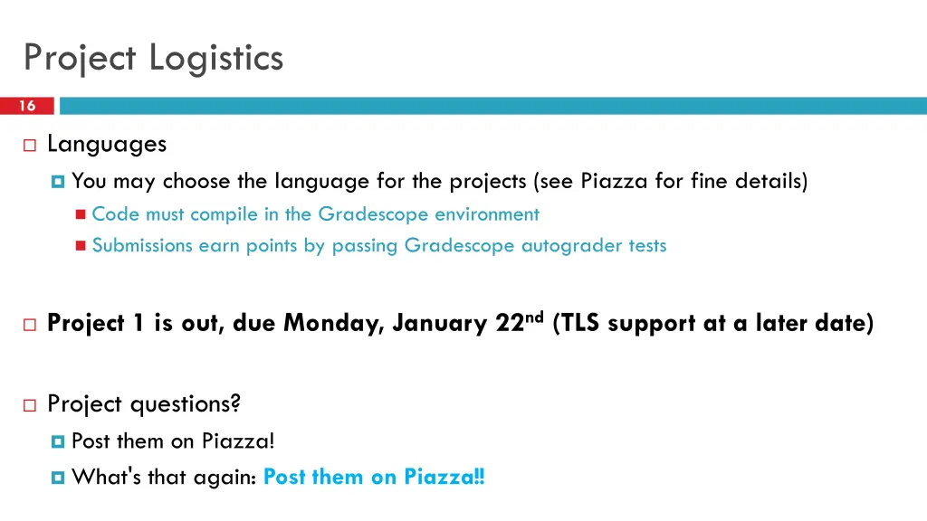 project logistics