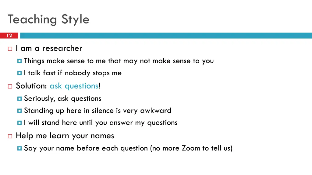 teaching style
