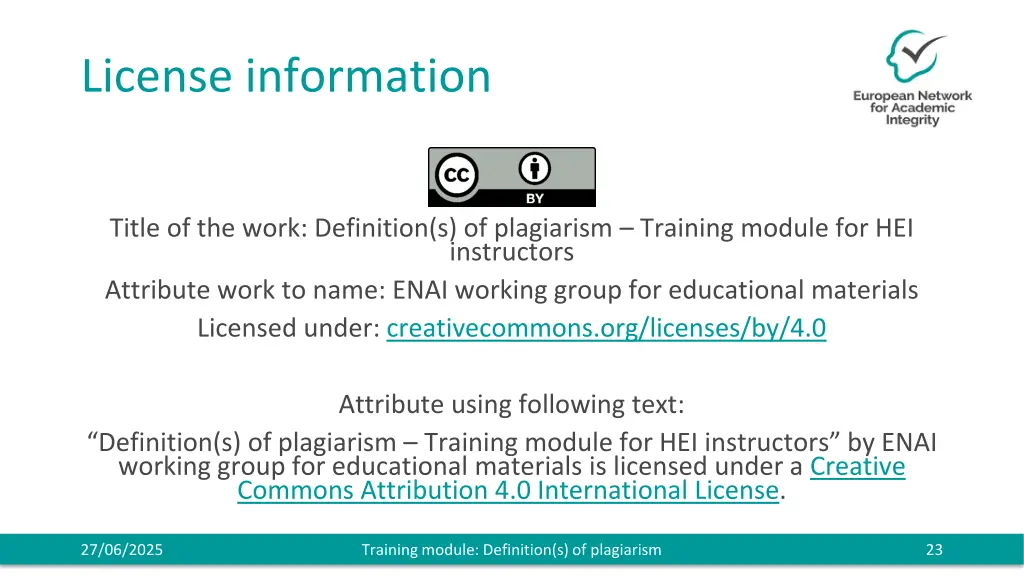 license information