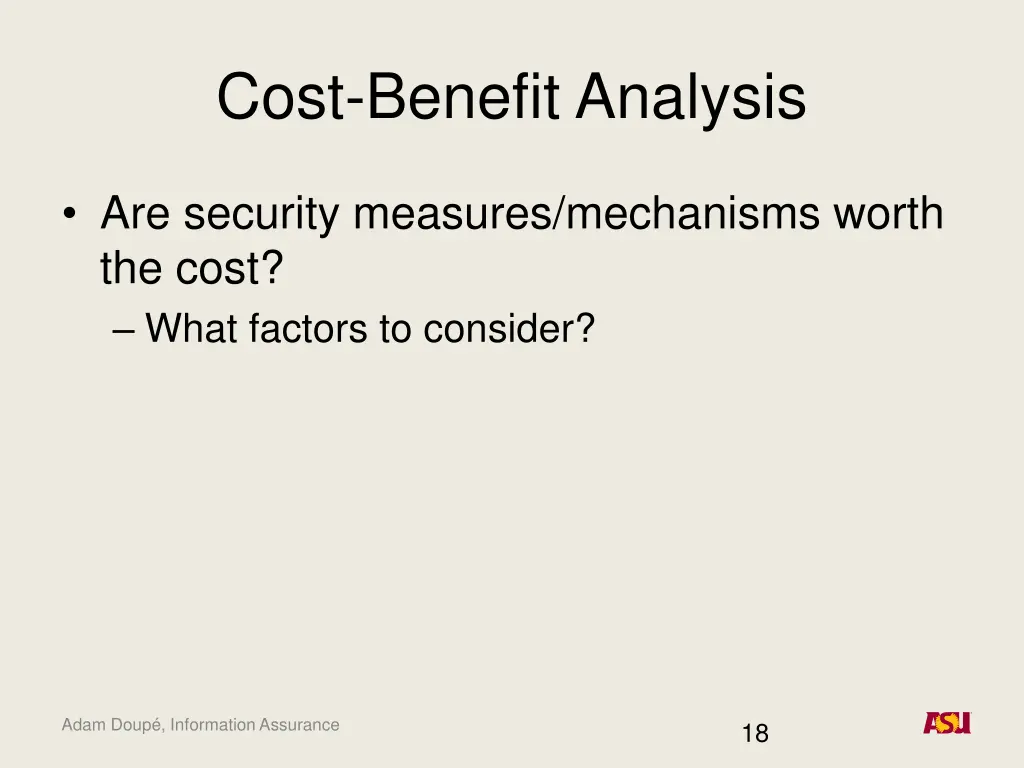cost benefit analysis