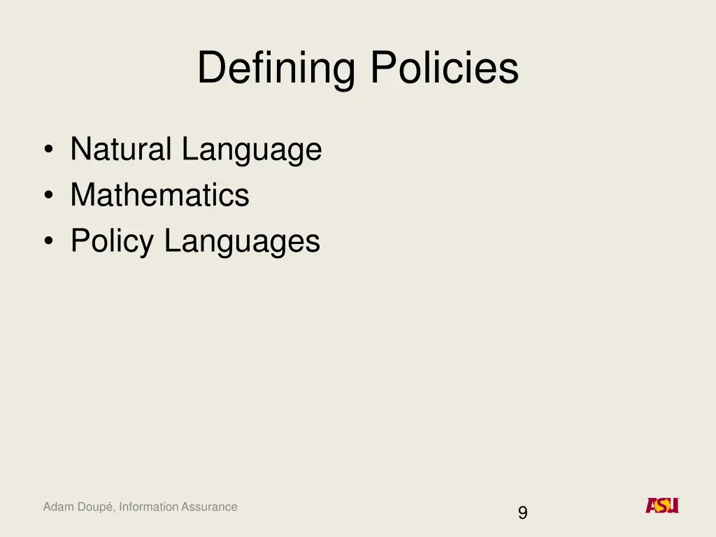 defining policies