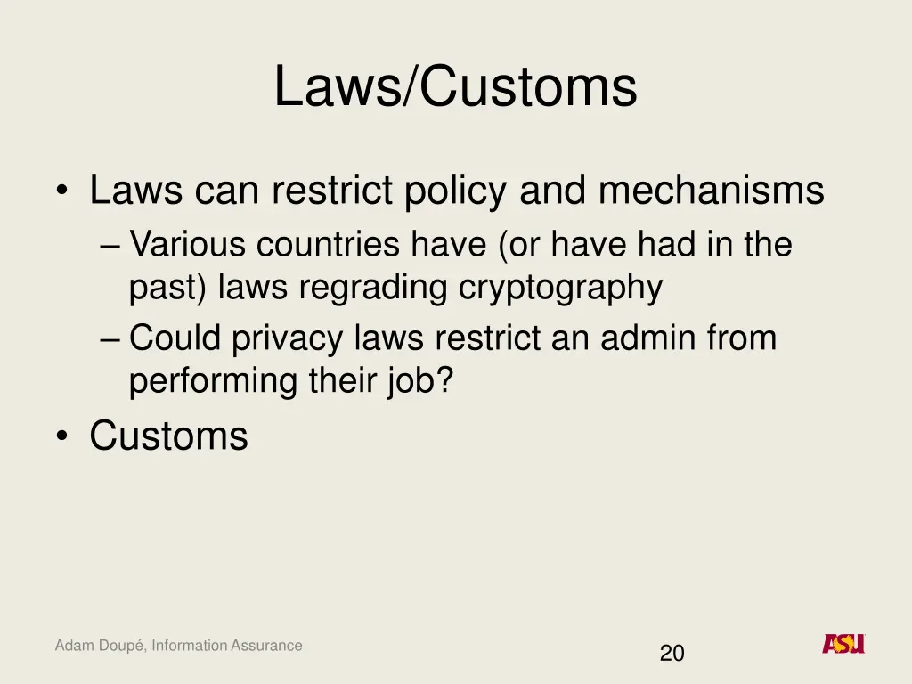 laws customs