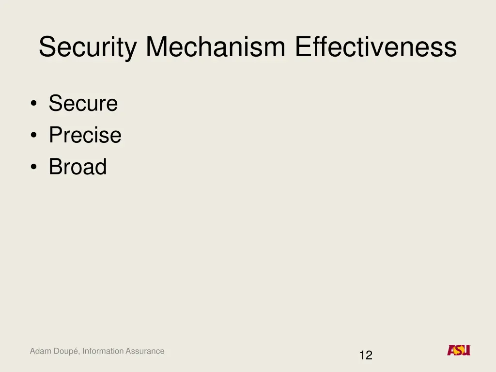 security mechanism effectiveness
