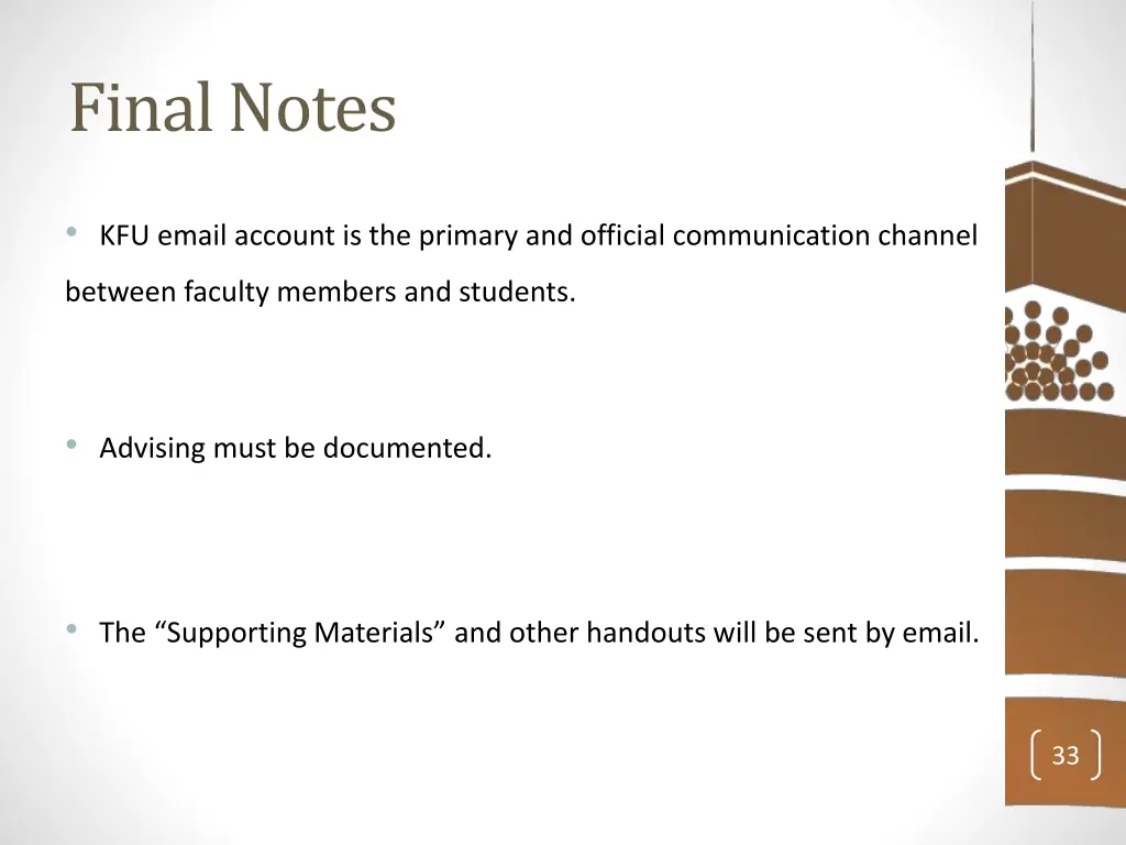 final notes