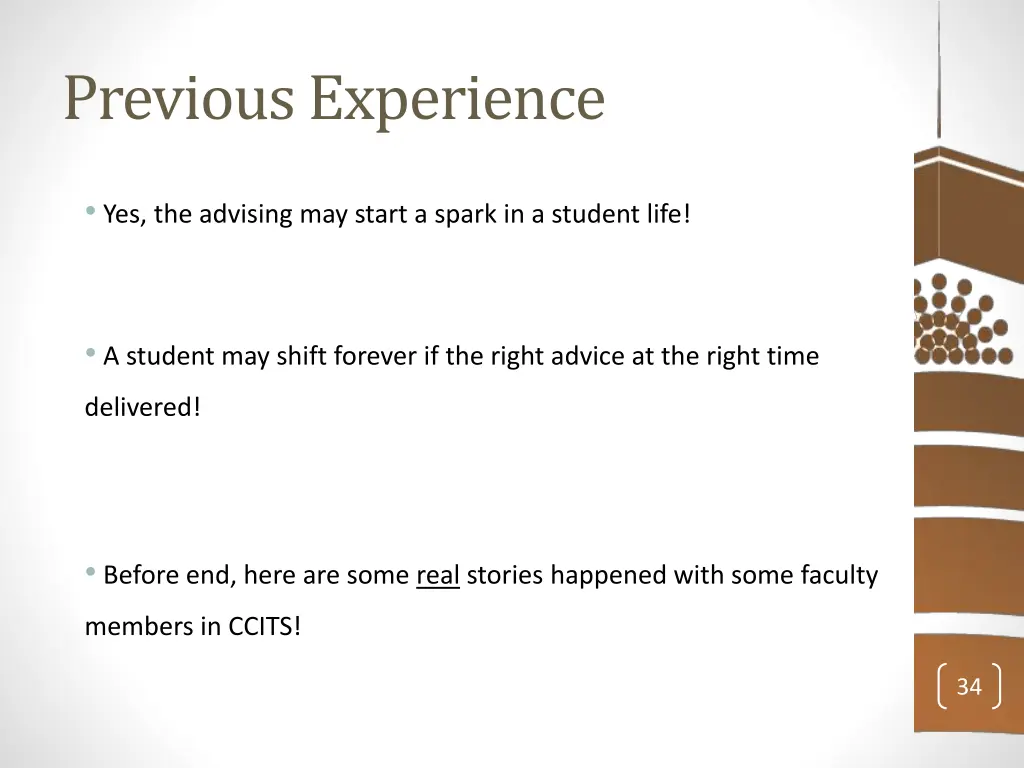 previous experience
