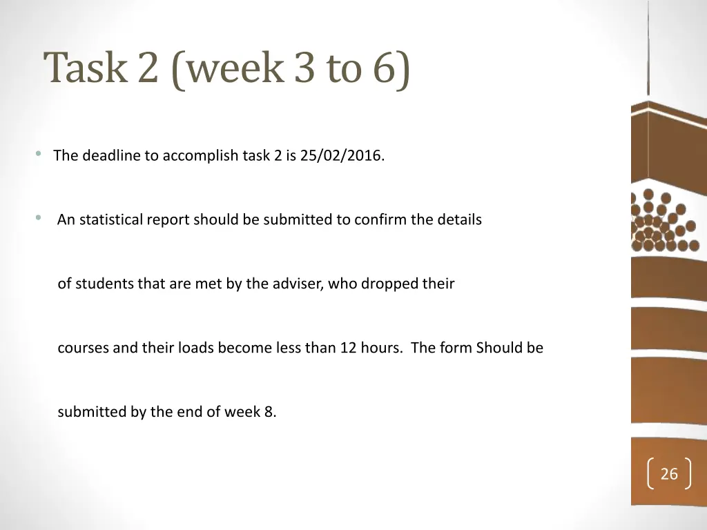 task 2 week 3 to 6