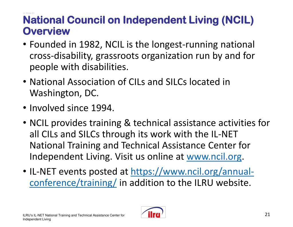 slide slide 21 national council on independent
