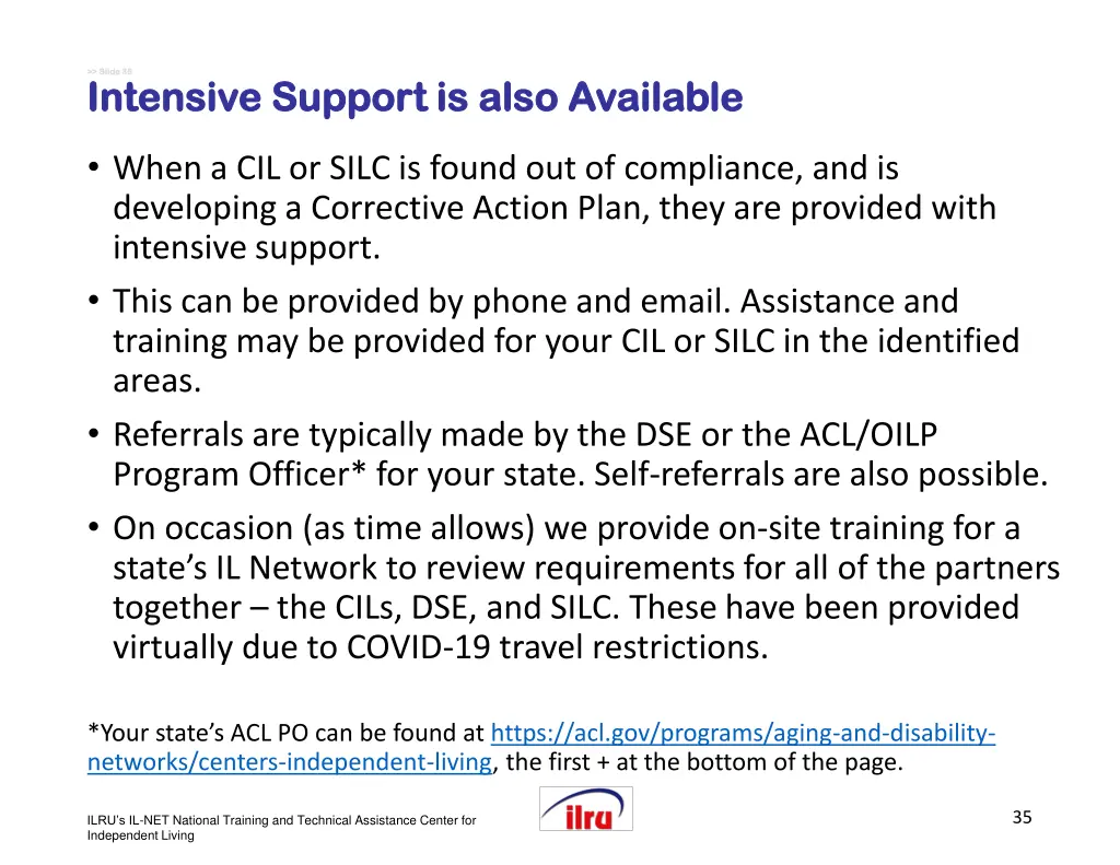 slide slide 35 intensive support is also