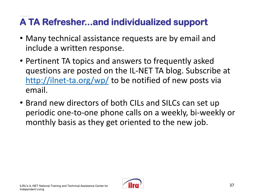 slide slide 37 a ta refresher and individualized