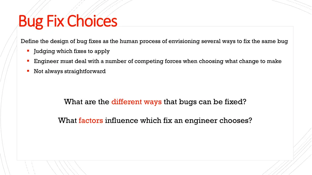 bug fix choices bug fix choices 2