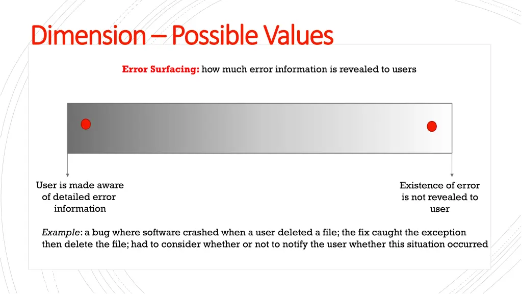 dimension dimension possible values possible 1