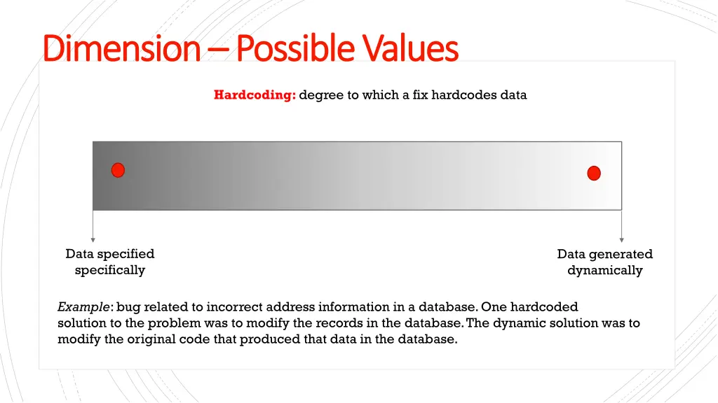 dimension dimension possible values possible 7