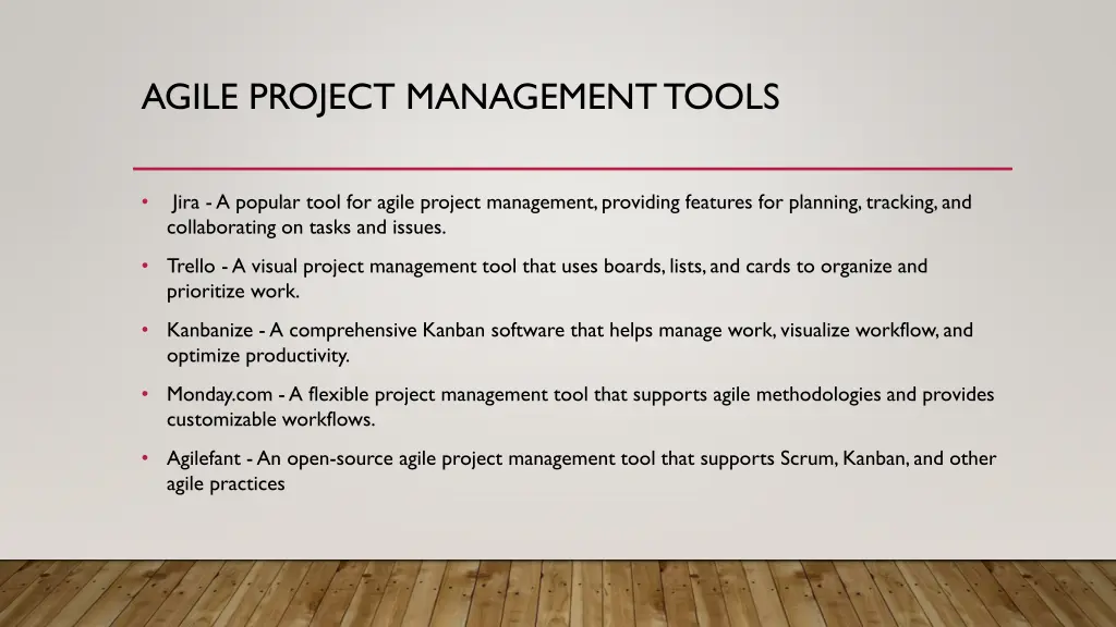 agile project management tools