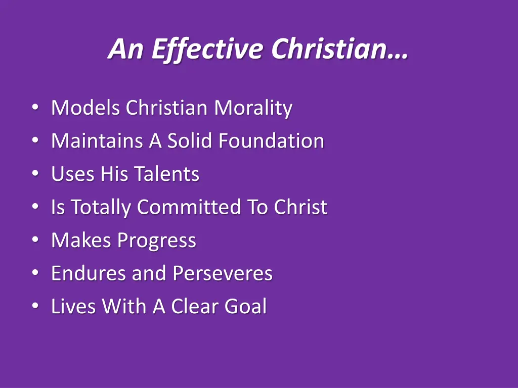an effective christian