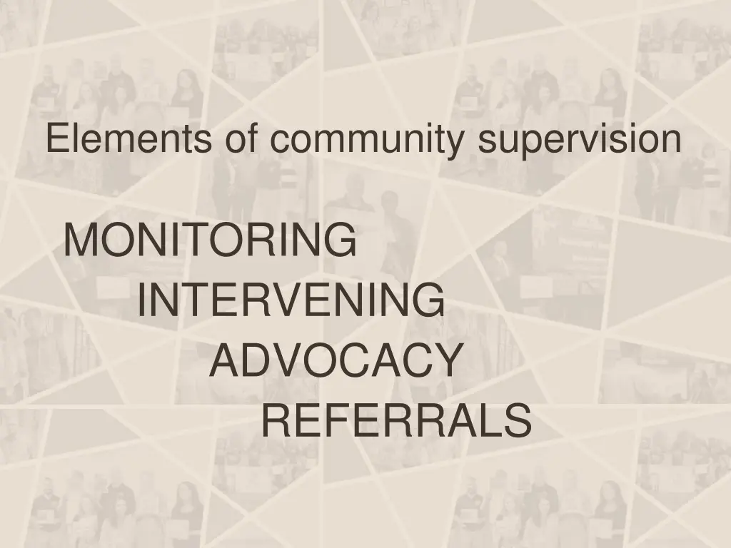 elements of community supervision