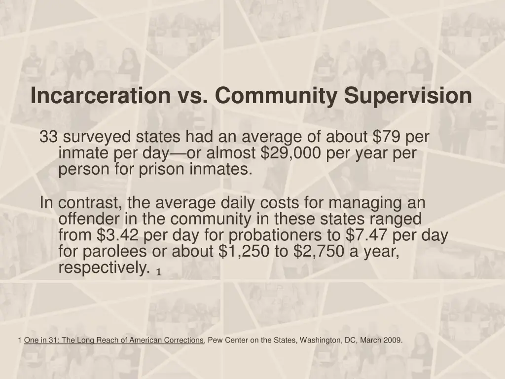 incarceration vs community supervision