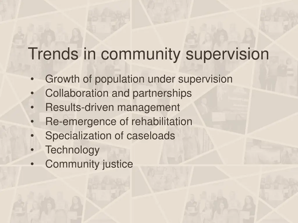 trends in community supervision