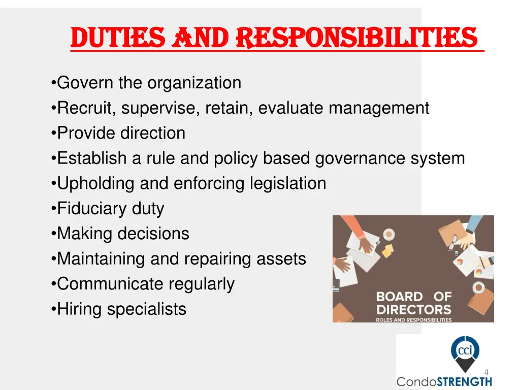duties and responsibilities duties