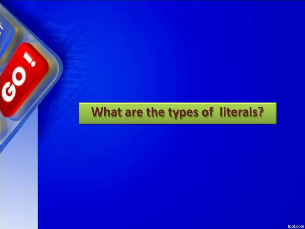 what are the types of literals