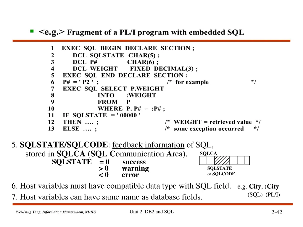 5 sqlstate sqlcode feedback information