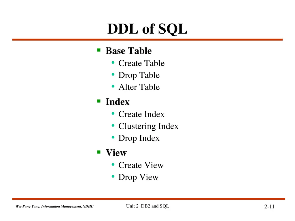 ddl of sql