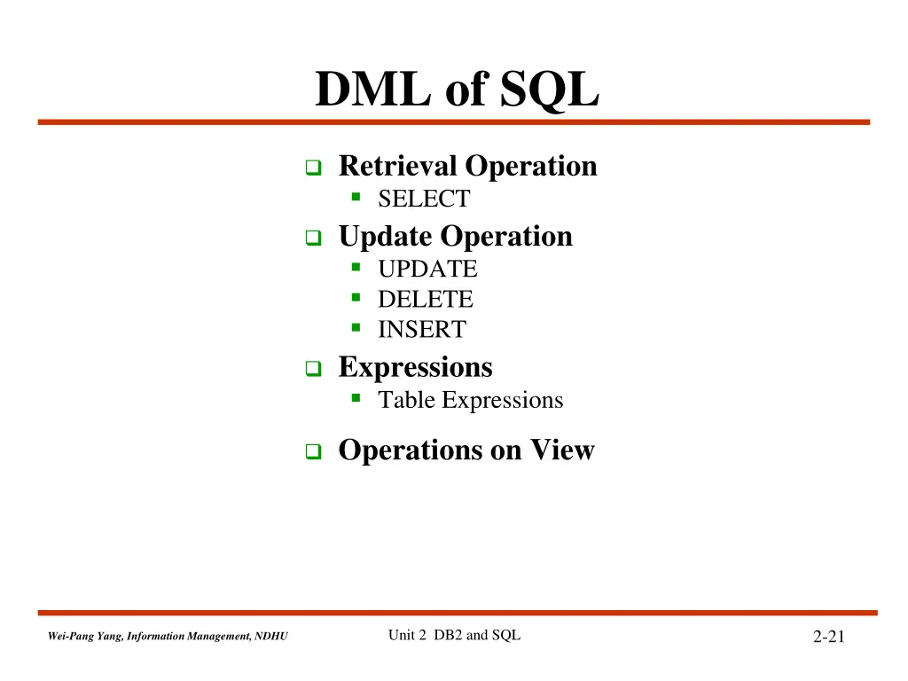 dml of sql