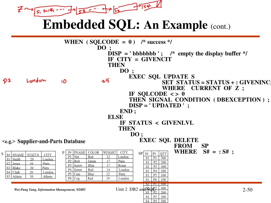 embedded sql an example cont 3