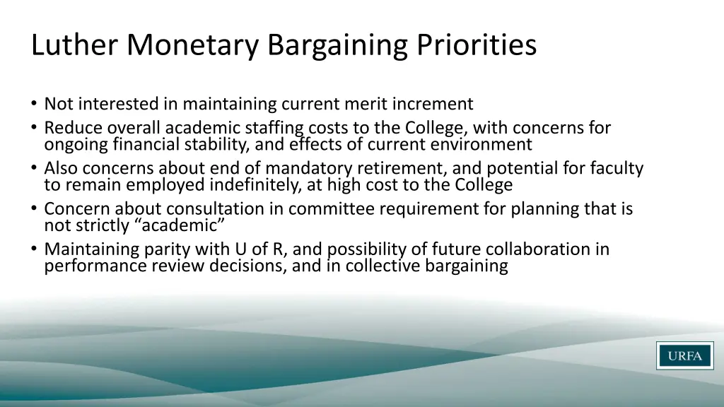 luther monetary bargaining priorities