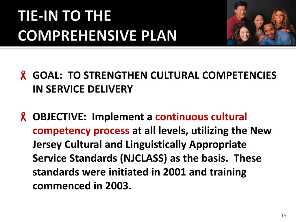 goal to strengthen cultural competencies