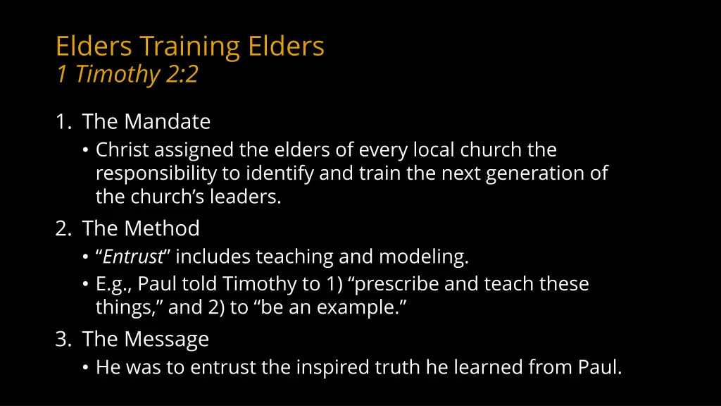 elders training elders 1 timothy 2 2