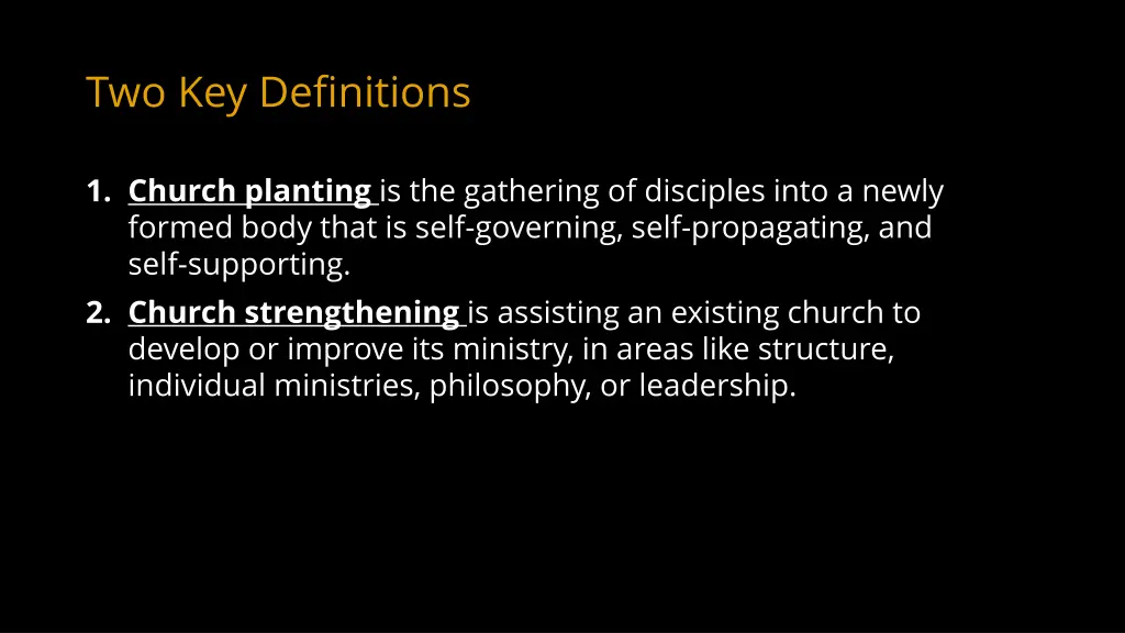 two key definitions