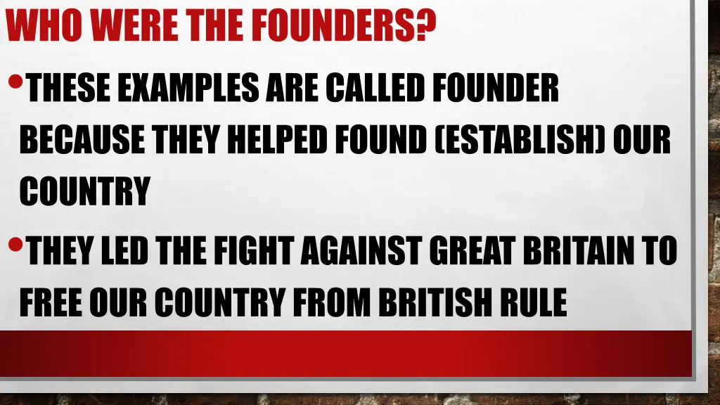 who were the founders these examples are called