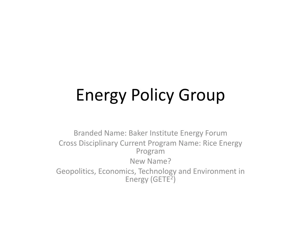 energy policy group