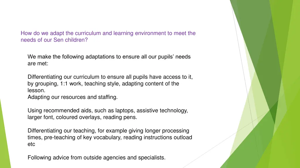 how do we adapt the curriculum and learning