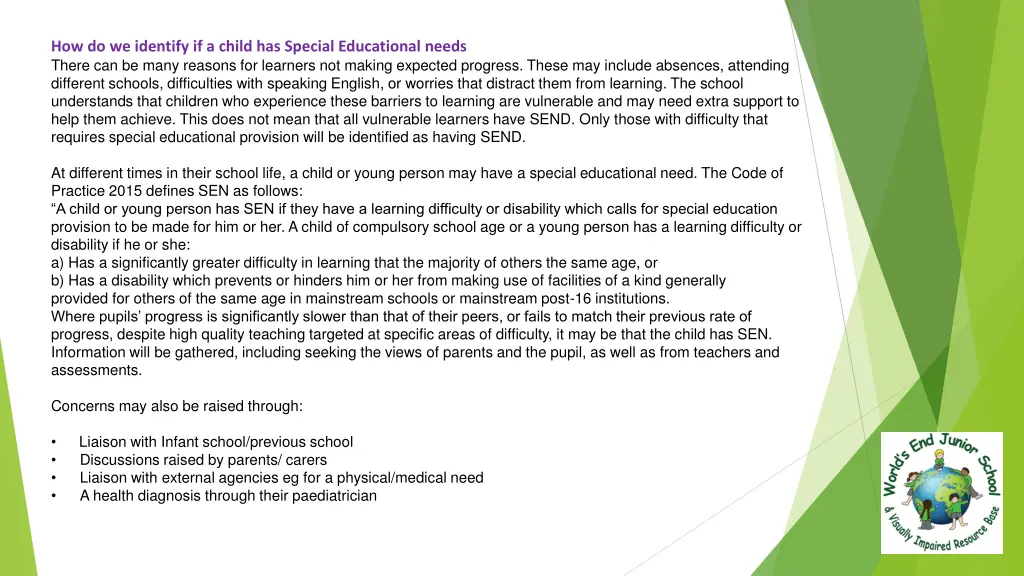 how do we identify if a child has special