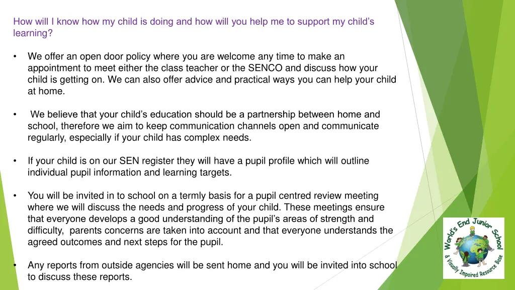 how will i know how my child is doing
