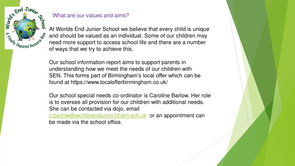 what are our values and aims