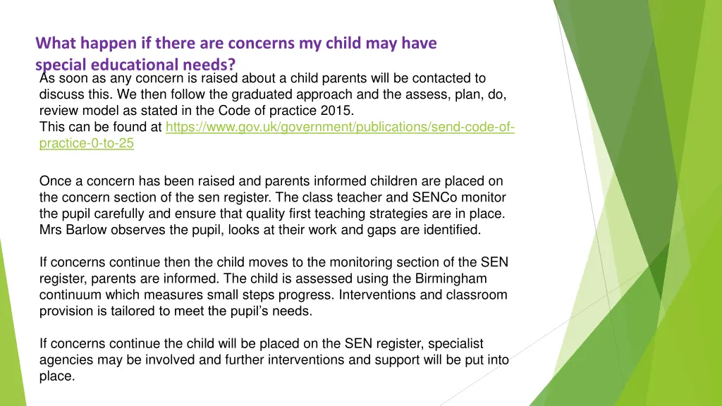 what happen if there are concerns my child