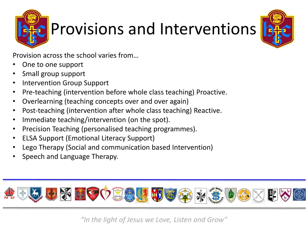 provisions and interventions