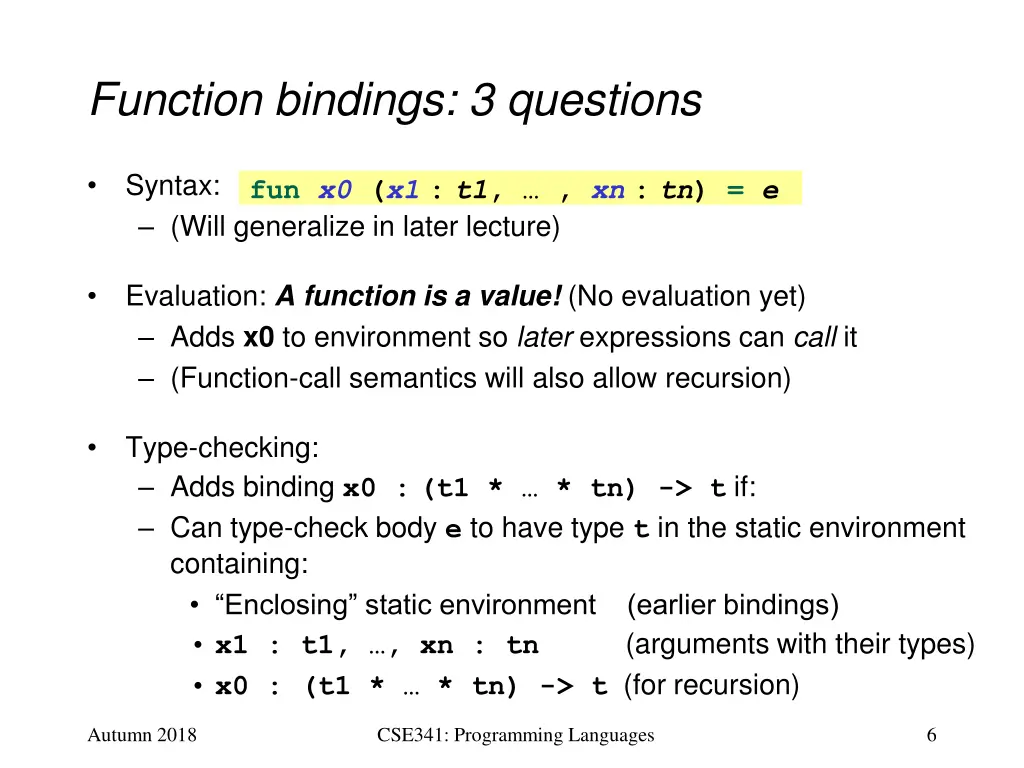 function bindings 3 questions