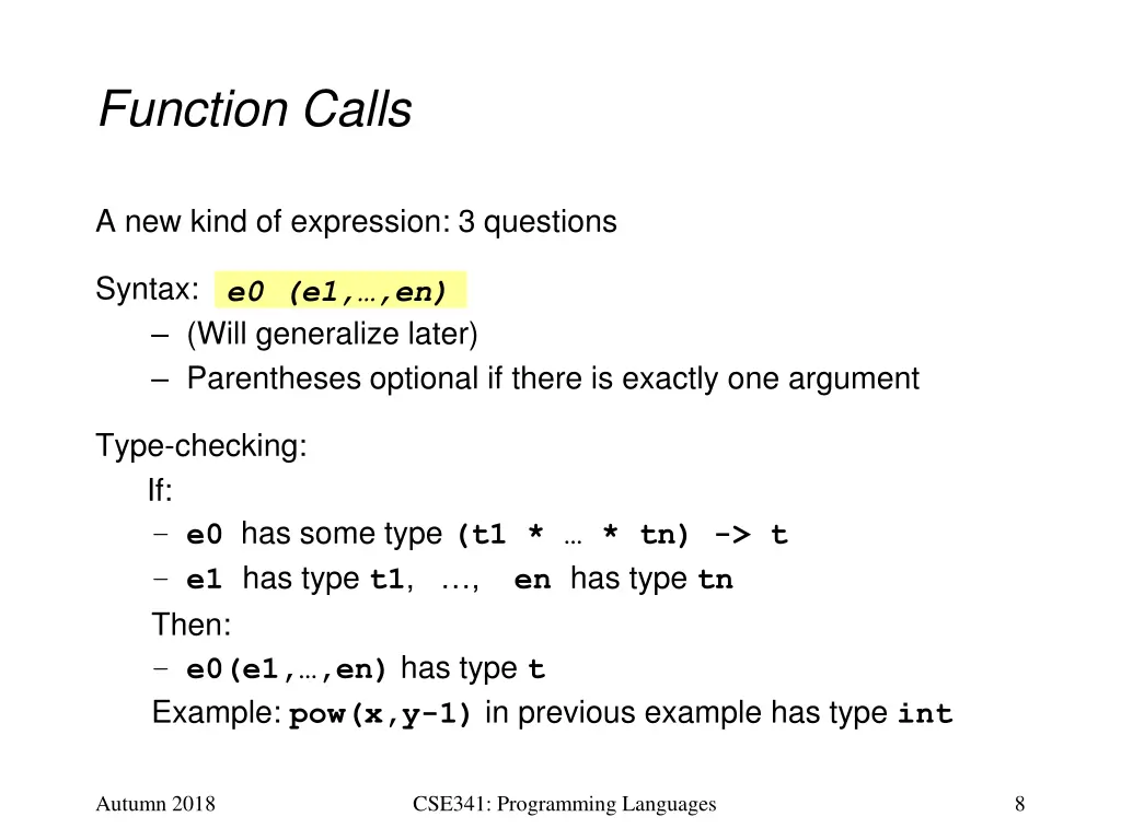 function calls