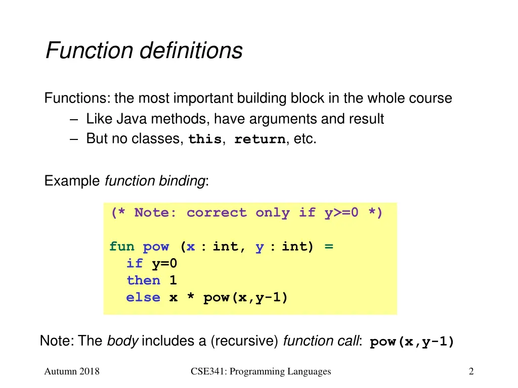 function definitions