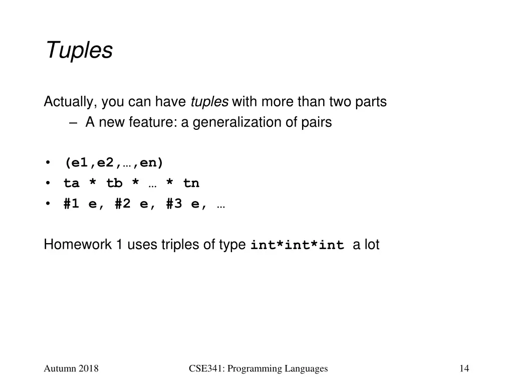 tuples