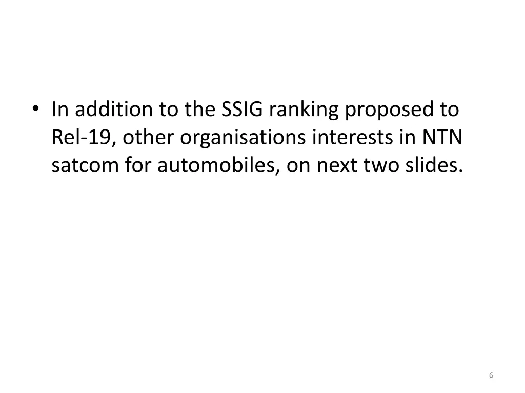 in addition to the ssig ranking proposed